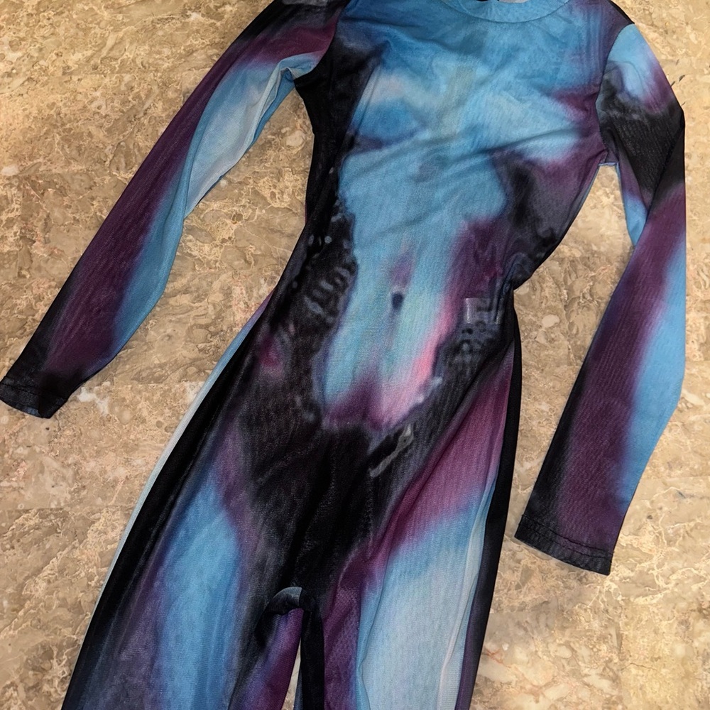 Heat map mesh jumpsuit womens